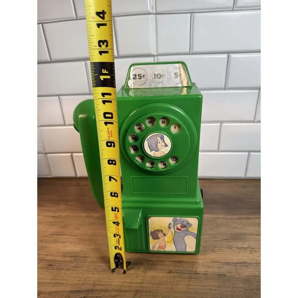 RARE Disney Hasbro 1960s Green Jungle Book Rotary Toy Phone - READ